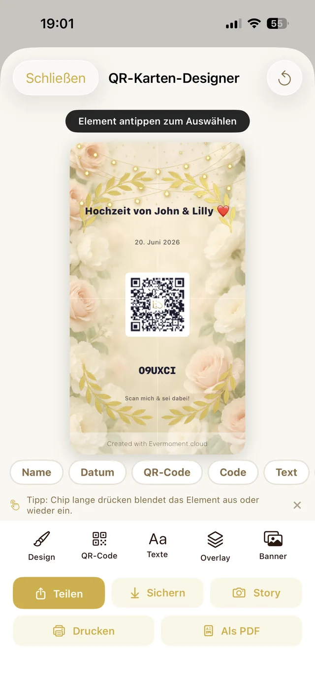 Evermoment – QR-Karten-Designer